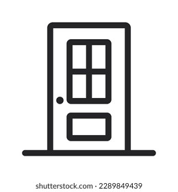 Door vector icon isolated on white background.