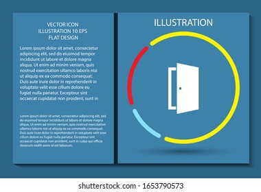 Door vector icon , lorem ipsum Flat design