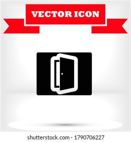 Door vector icon , lorem ipsum Flat design
