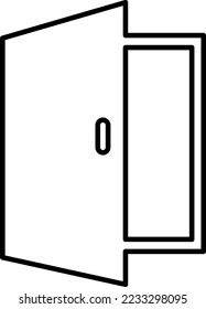 Icono del vector de la puerta sobre fondo blanco