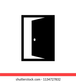 Door vector icon, open symbol. Simple, flat design for web or mobile app