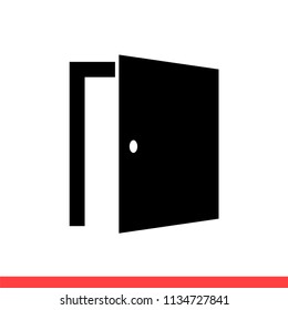 Door vector icon, open symbol. Simple, flat design for web or mobile app