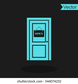 Door vector icon. Open symbol.