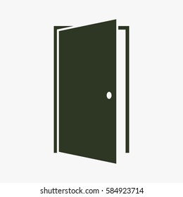 Door vector icon. Open symbol.