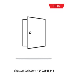 Door vector icon Outline isolated on white background.