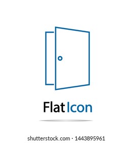 Door vector icon Outline isolated on white background.