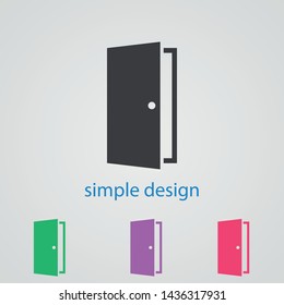 A door vector icon . Simple isolated sign . Illustration  of an entrance .The symbol of an opportunity .