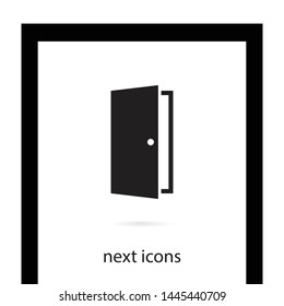 A door vector icon . Simple isolated sign . Illustration of an entrance .The symbol of an opportunity .