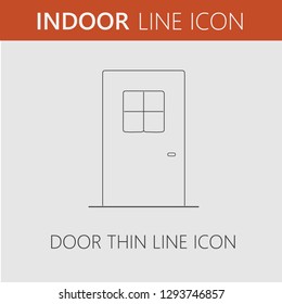 Door vector icon. Simple outline pictogram.