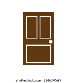 Icono del vector de la puerta Icono de la puerta de acero en estilo simple aislado en fondo blanco. Ilustración de símbolo interior