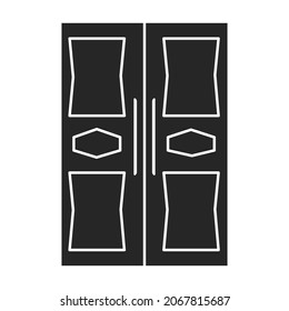 Door vector icon.Black vector icon isolated on white background door .