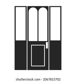 Door vector icon.Black vector icon isolated on white background door .