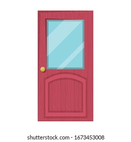 Icono vectorial de puerta.Icono vectorial de caricatura aislado en la puerta de fondo blanca.