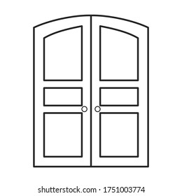 Door vector icon.Line vector icon isolated on white background door .