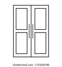 Door vector icon.Line vector icon isolated on white background door .