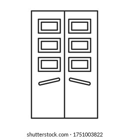 Icono del vector de la puerta.Icono del vector de línea aislado en la puerta de fondo blanca.