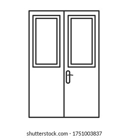 Tor-Vektorsymbol.Line-Vektorsymbol einzeln auf weißem Hintergrund .