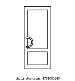 Door vector icon.Line vector icon isolated on white background door .