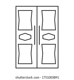 Door vector icon.Line vector icon isolated on white background door .