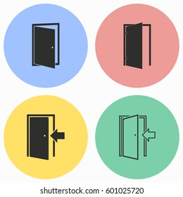 Door vector icons set. Illustration isolated for graphic and web design.