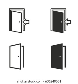 Door vector icons set. Illustration isolated for graphic and web design.