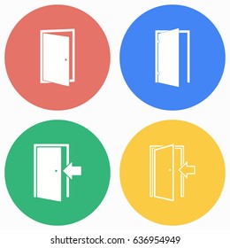 Door vector icons set. Illustration isolated for graphic and web design.