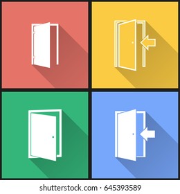 Door vector icons set. Illustration isolated for graphic and web design.