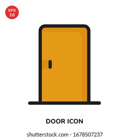 Icono de ilustración vectorial de puerta aislado en fondo blanco