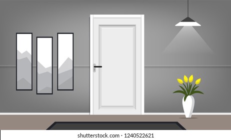 Door vector illustration. Interior illustration. Can be used for scene design and mokups.