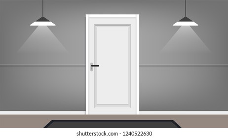 Door vector illustration. Interior illustration. Can be used for scene design and mokups.