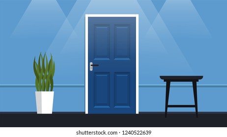 Door vector illustration. Interior illustration. Can be used for scene design and mokups.