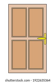 Door vector illustration,
isolated on white background.top view