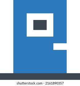 door Vector illustration on a transparent background. Premium quality symmbols. Glyphs vector icons for concept and graphic design.