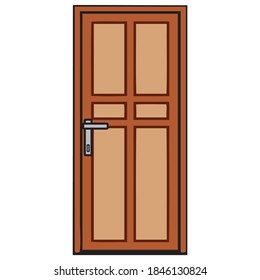 door vector illustration,isolated on white background for education,top view