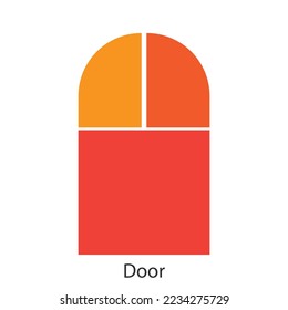 Door vector illustrations on white background, classical door