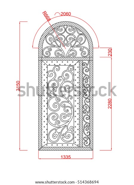 Door Vector Image Arc Model Dimension 库存矢量图 免版税