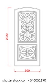 Door vector image  black paint in the white background