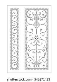 Door vector image with dimension black paint in the white background