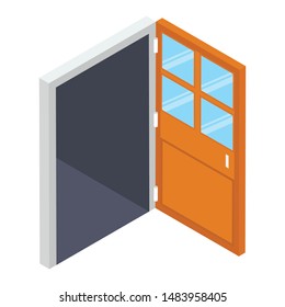 Door vector isometric design icon 