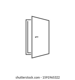 Door vector line icon on white