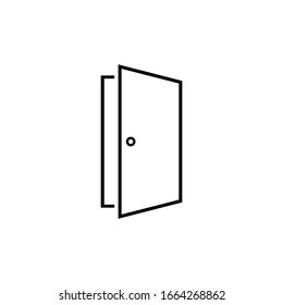 Door vector line icon on white