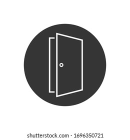 Door vector line icon on white