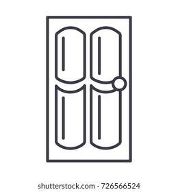 door vector line icon, sign, illustration on background, editable strokes