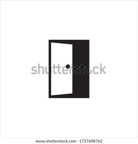 Door vector logo design black. Door icon