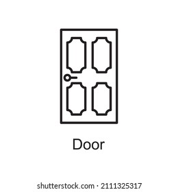 Ilustración de diseño de icono de contorno de vector de puerta. Símbolo de mejoras en el hogar sobre el fondo blanco Archivo EPS 10