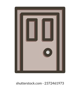 Door Vector Thick Line Filled Colors Icon For Personal And Commercial Use.
