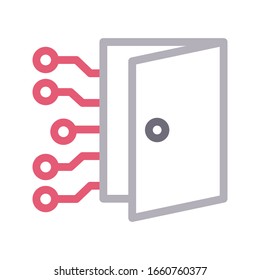 door vector thin line icon 
