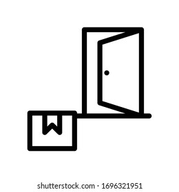 door vector thin line icon 