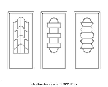 Door vector vintage frame with dimension