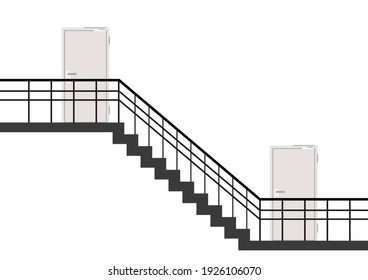 Door vector. Door way. background. fire door. stair. 